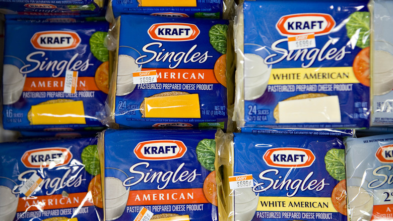Kraft singles in grocery store 