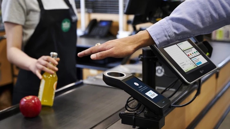 using Amazon one at Whole Foods checkout lines