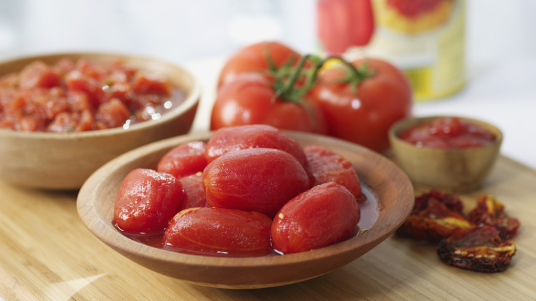 Whole peeled tomatoes from can