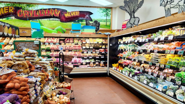 Stocked refrigerators at a Trader Joe's