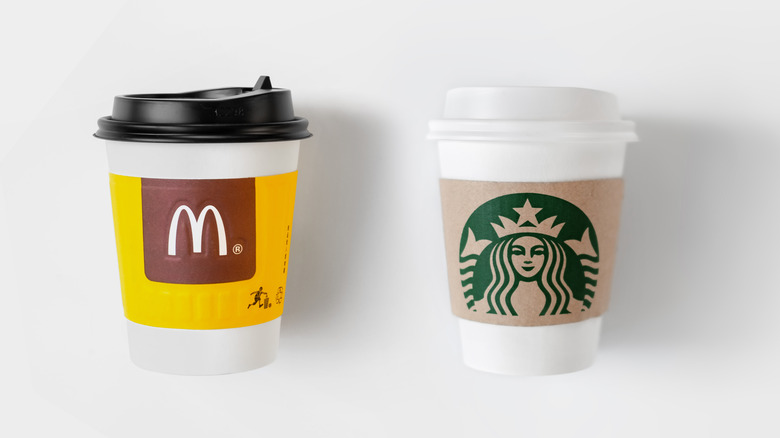 McDonald's and Starbucks coffee cups