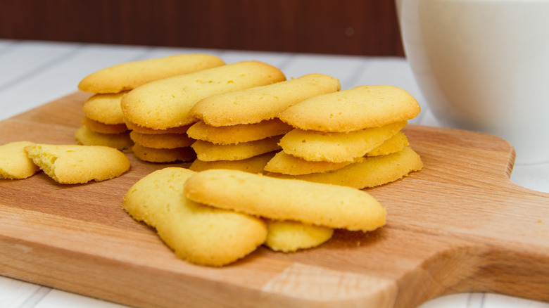 stacked cat's tongue cookies