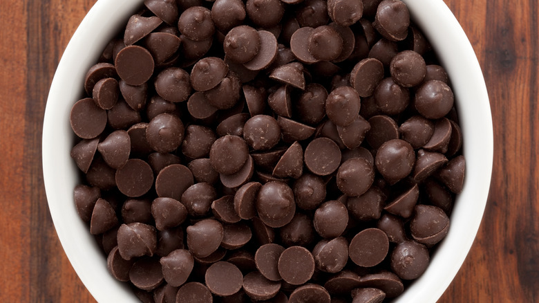 bowl of chocolate chips