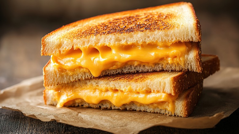 sliced grilled cheese