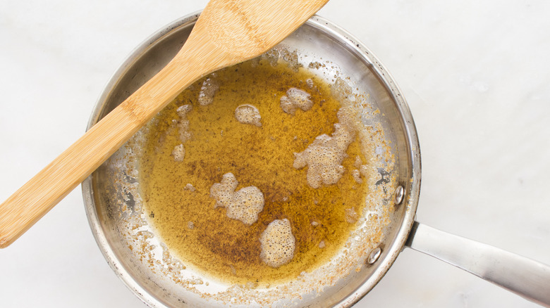 Brown butter with spoon