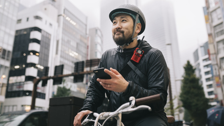 bike courier in city