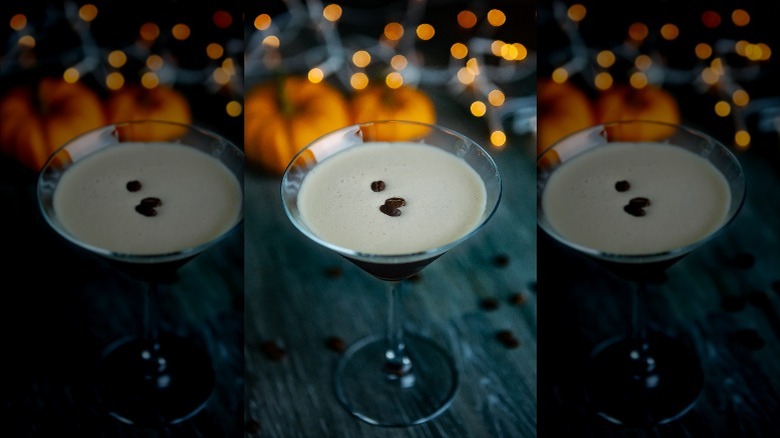 Espresso Martini with pumpkins