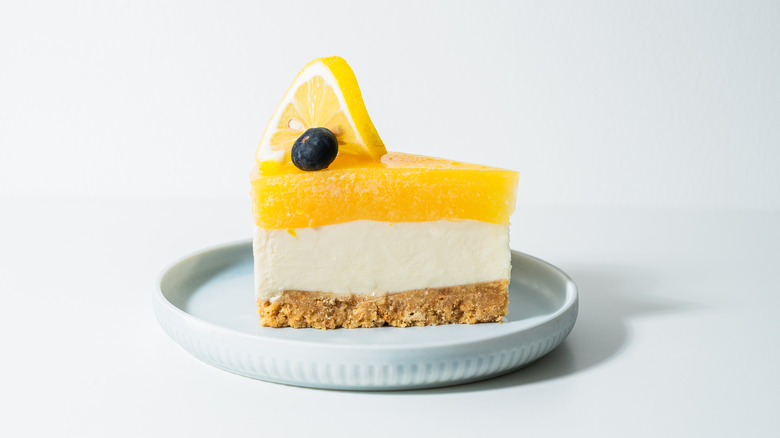 Slice of French lemon tart