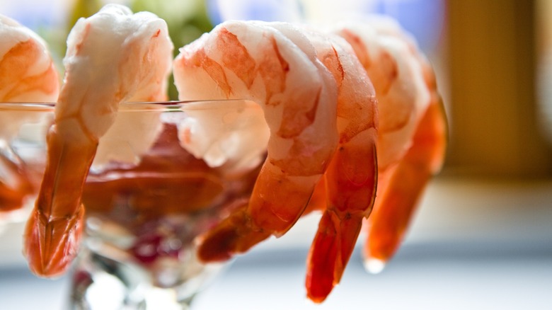 Close-up of a shrimp cocktail