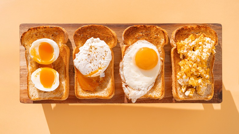 Different styles of prepared eggs