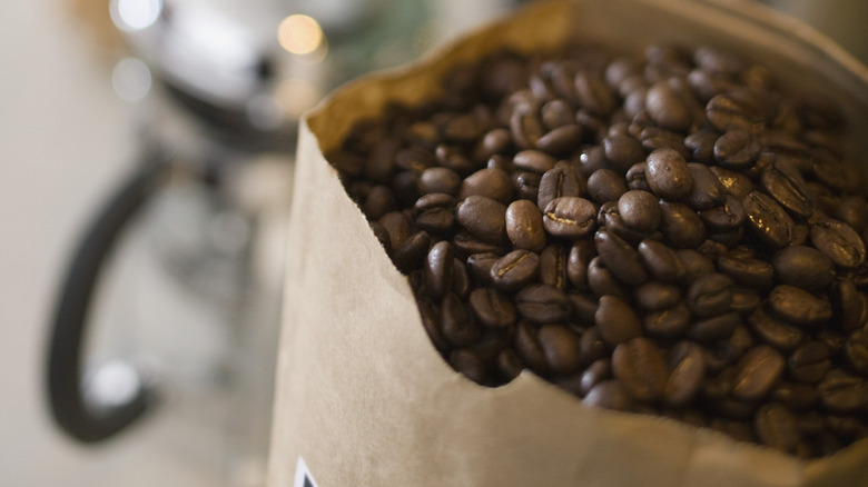 bag of coffee beans