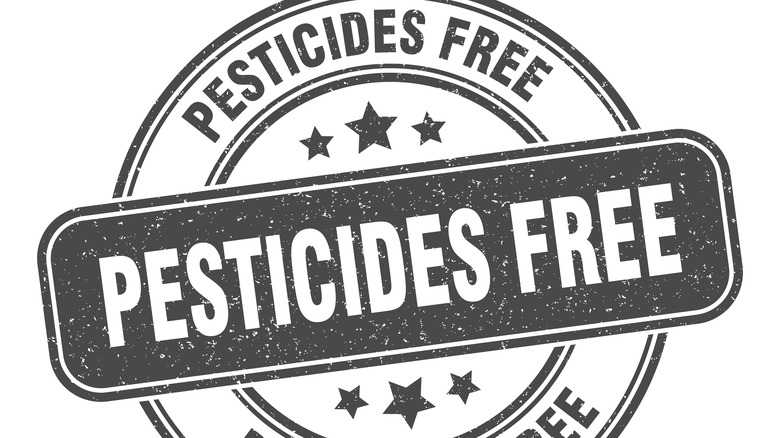 Pesticide free food label