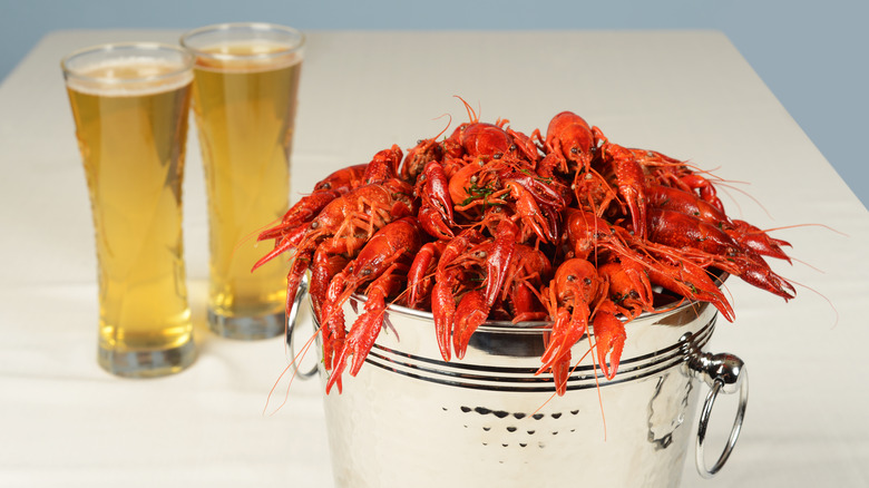 Beer and crawfish