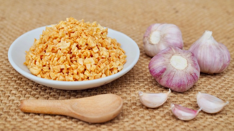 fried garlic in bowl