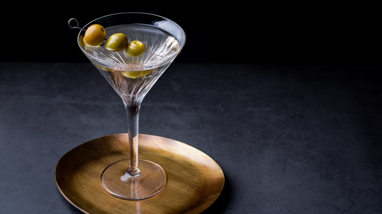 Dirty martini with olives