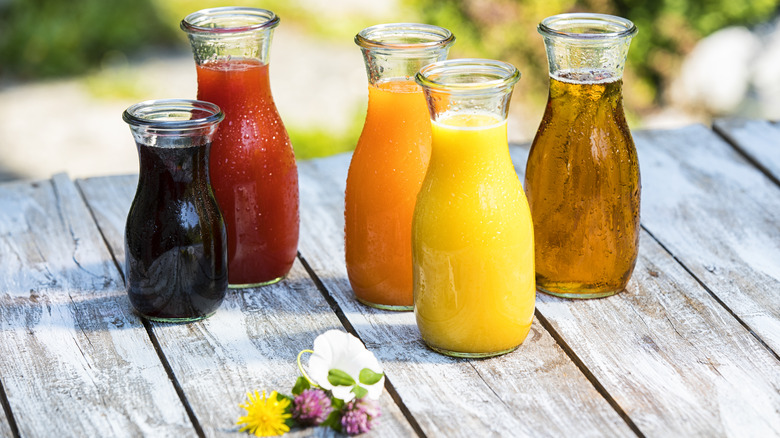 fresh juice on outdoor table