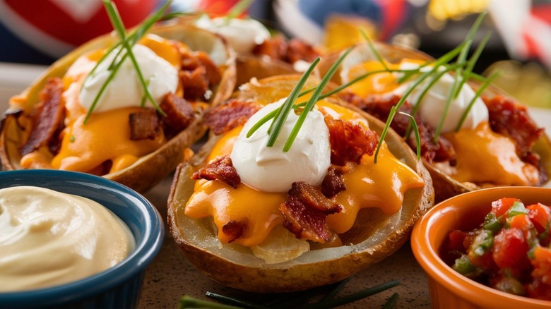 potato skins with sour cream