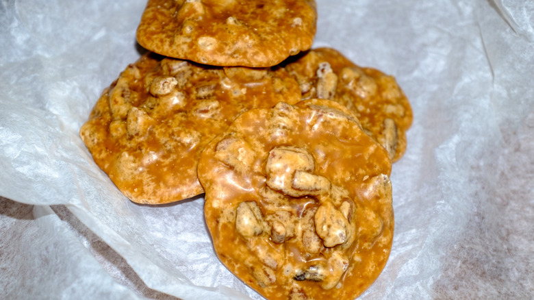 pralines on wax paper