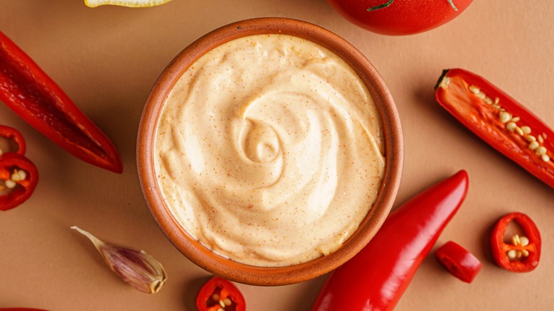 chipotle mayo and peppers