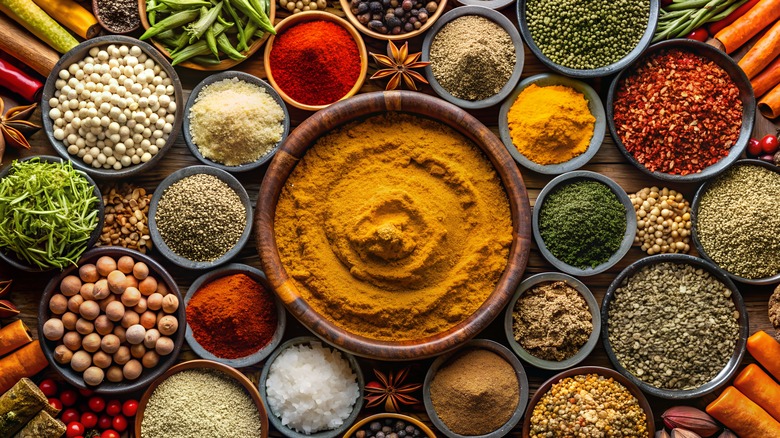 variety of spices