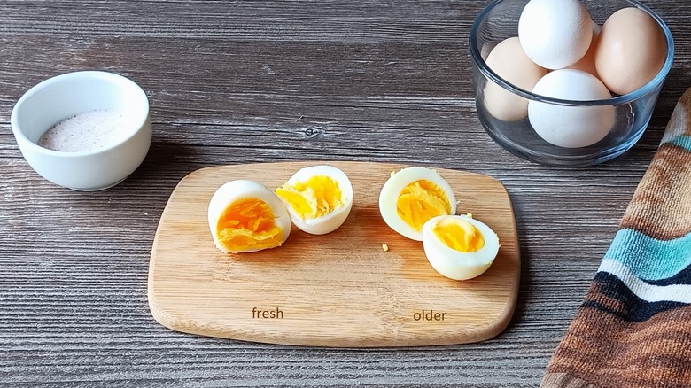 Medium-boiled eggs on board