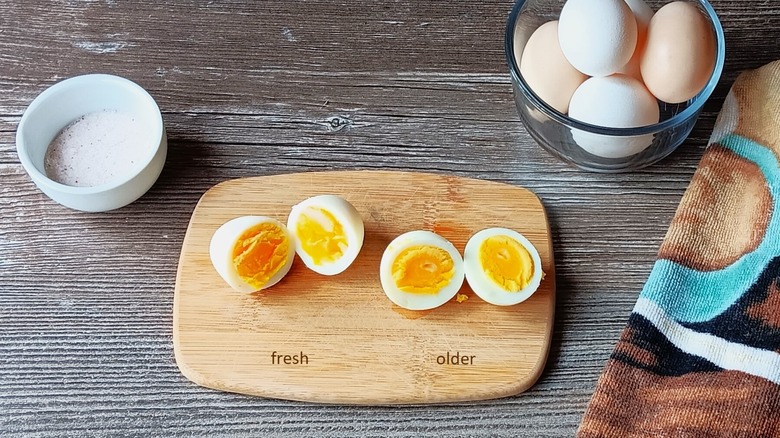 Hard-boiled eggs on board