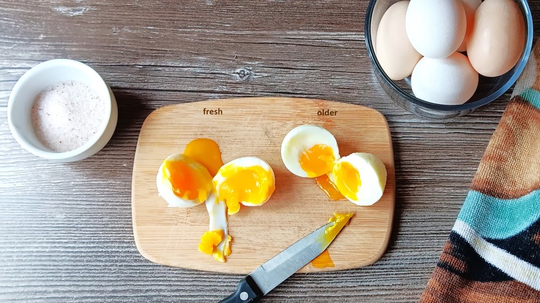 Soft boiled eggs on board