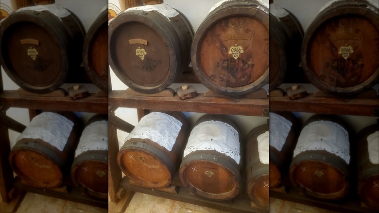 casks with balsamic vinegar