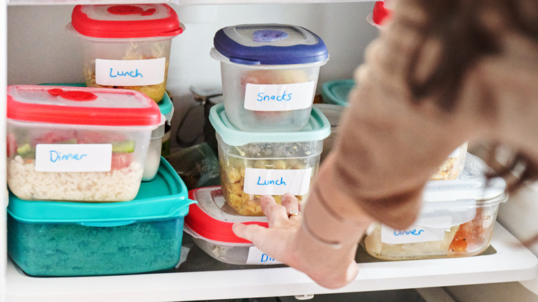 Tupperware in refrigerator 