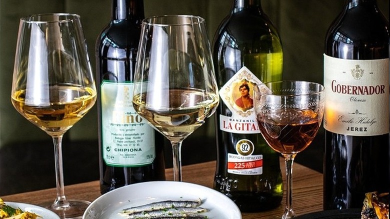 Three styles of sherry