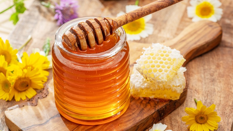 Honey in jar