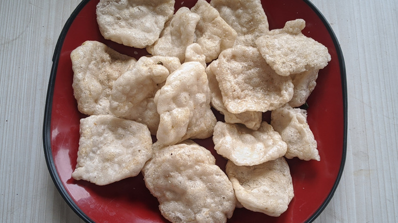 pile of rice snacks on a plate