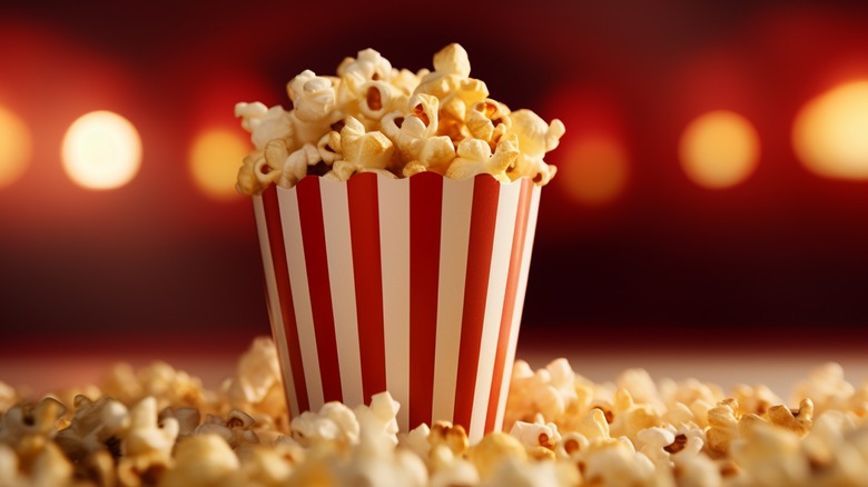 popcorn in a movie theater box