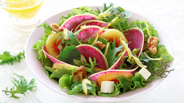 bowl of salad with yuzu