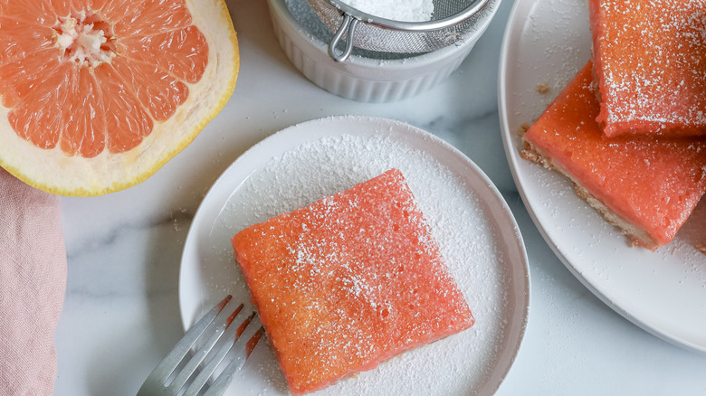 grapefruit bars on a plate