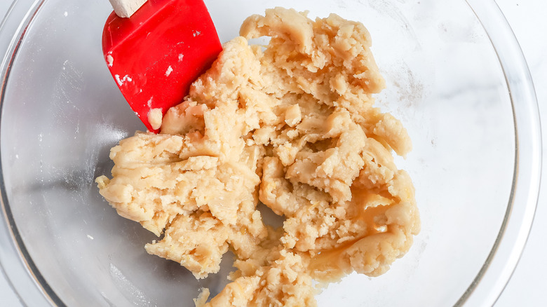 shortbread crust batter in a bowl