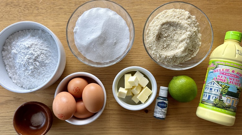 Ingredients for key lime macarons