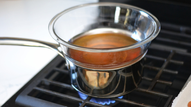 heating honey on double boiler