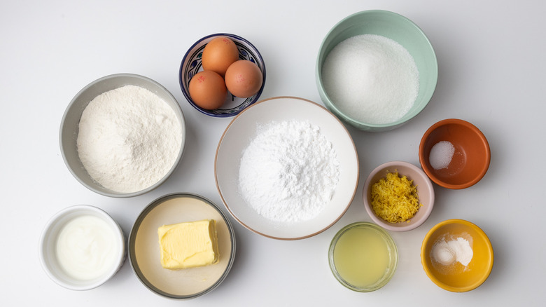 ingredients for lemon pound cake