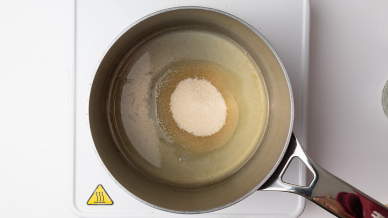 sugar and lemon juice in a saucepan 