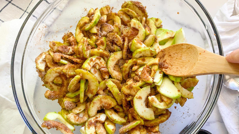 zucchini slices with brown sugar