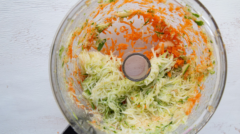 veggies in food processor 