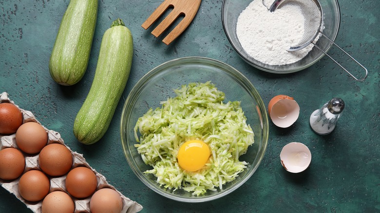 ingredients to make zucchini cornbread