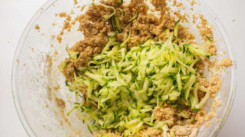 Zucchini and oatmeal cookie dough