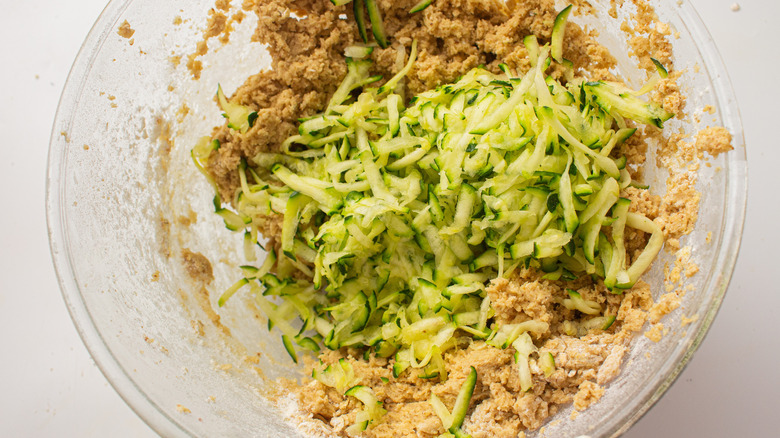 zucchini in cookie batter